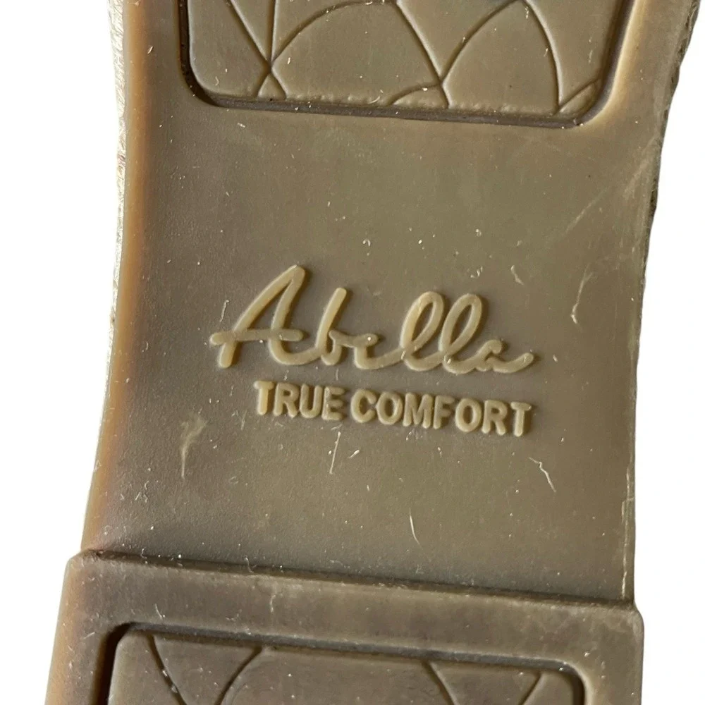 Abella True Comfort‎ Taya Wedge Sandal Size 7 Espadrille Heel Gold Hardware